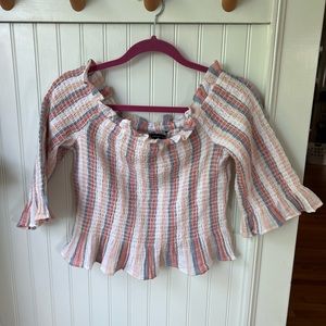 American Eagle ruffle cropped top